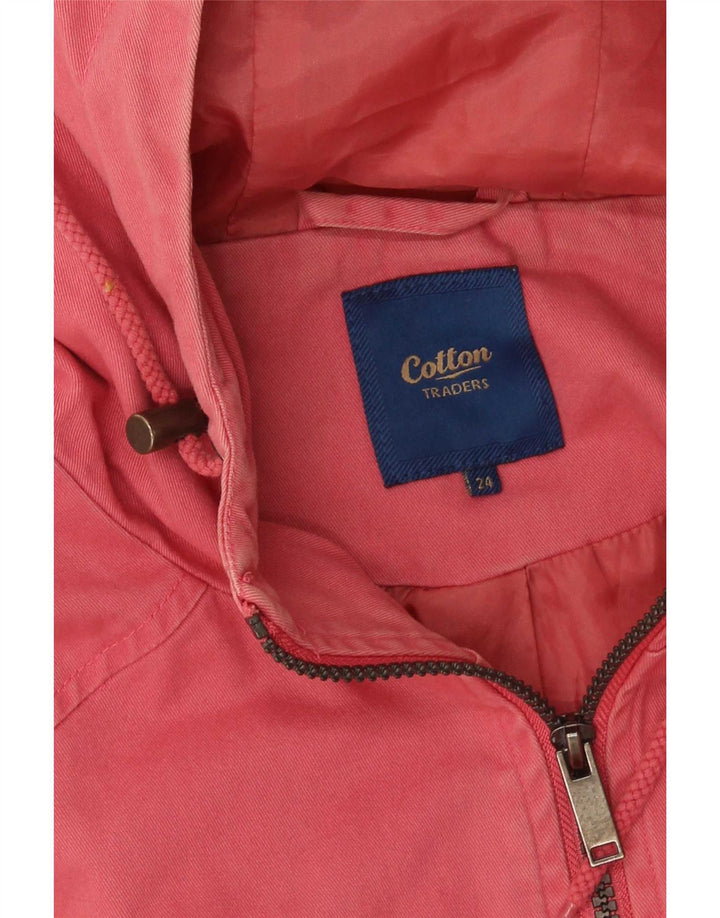 Damska kurtka parka z kapturem Cotton Traders UK 24 4XL Różowa