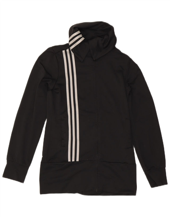 Damska kurtka dresowa Adidas UK 10, mała, czarna, poliestrowa