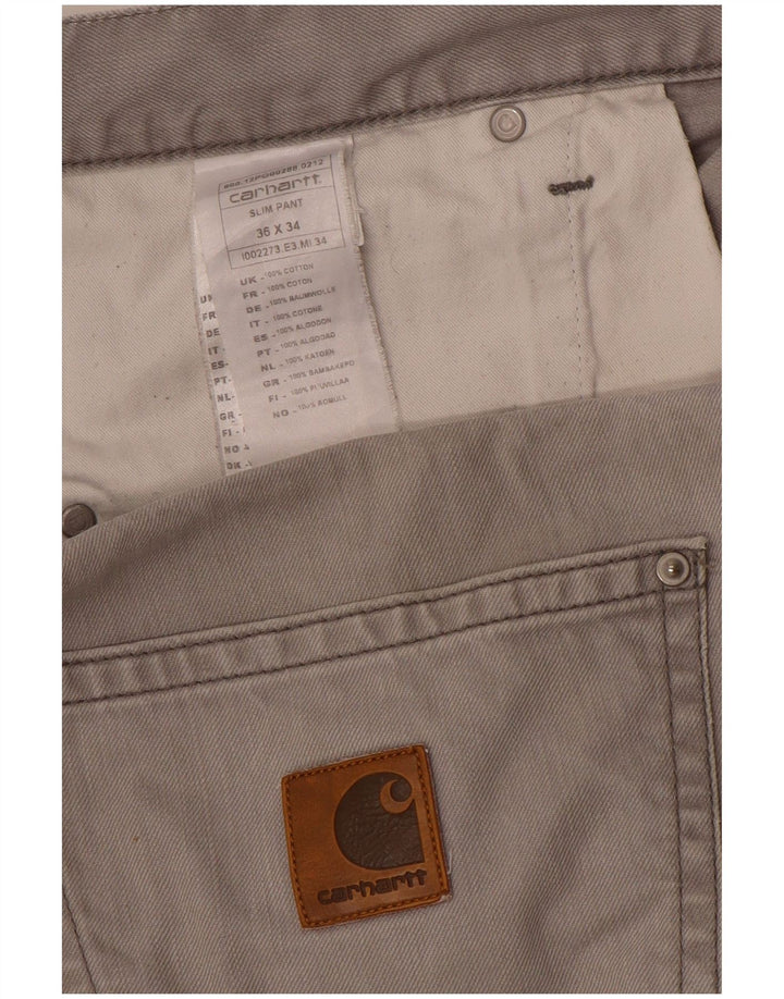 Męskie spodnie typu slim casual CARHARTT W36 L34 Szara bawełna