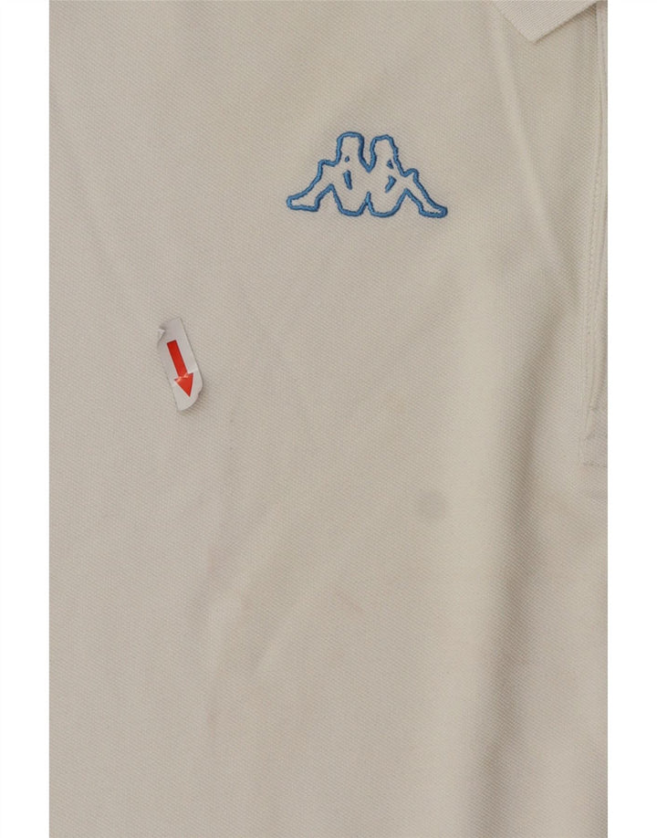 Męska koszulka polo Kappa, duża, biała, bawełniana