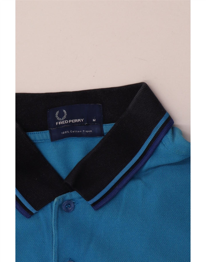 Męska koszulka polo Fred Perry, średnia niebieska, bawełniana