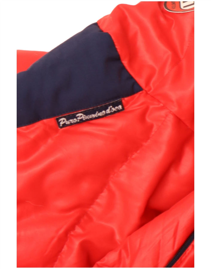 Męska ocieplana kurtka VINTAGE UK 40, duża, czerwona, poliamidowa