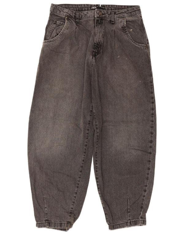 Damskie jeansy Zara Balloon z wysokim stanem, przycięte, EU 40 Medium W30 L26, szare