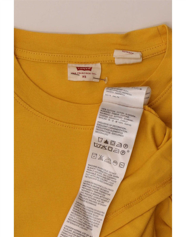 Damski top Levi's z długim rękawem, UK 6 XS, żółty, bawełniany