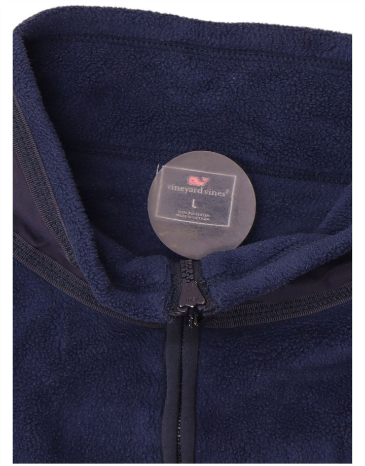 Męska kamizelka polarowa VINEYARD VINES UK 40, duża, granatowa, poliester