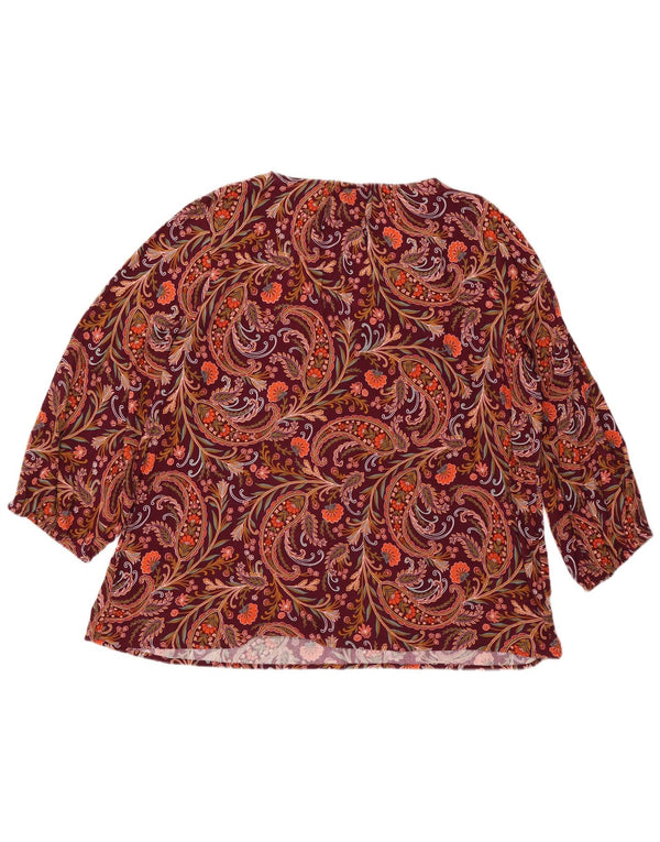 Bluzka damska ST JOHN'S BAY Top UK 20 2XL Burgundowa Paisley