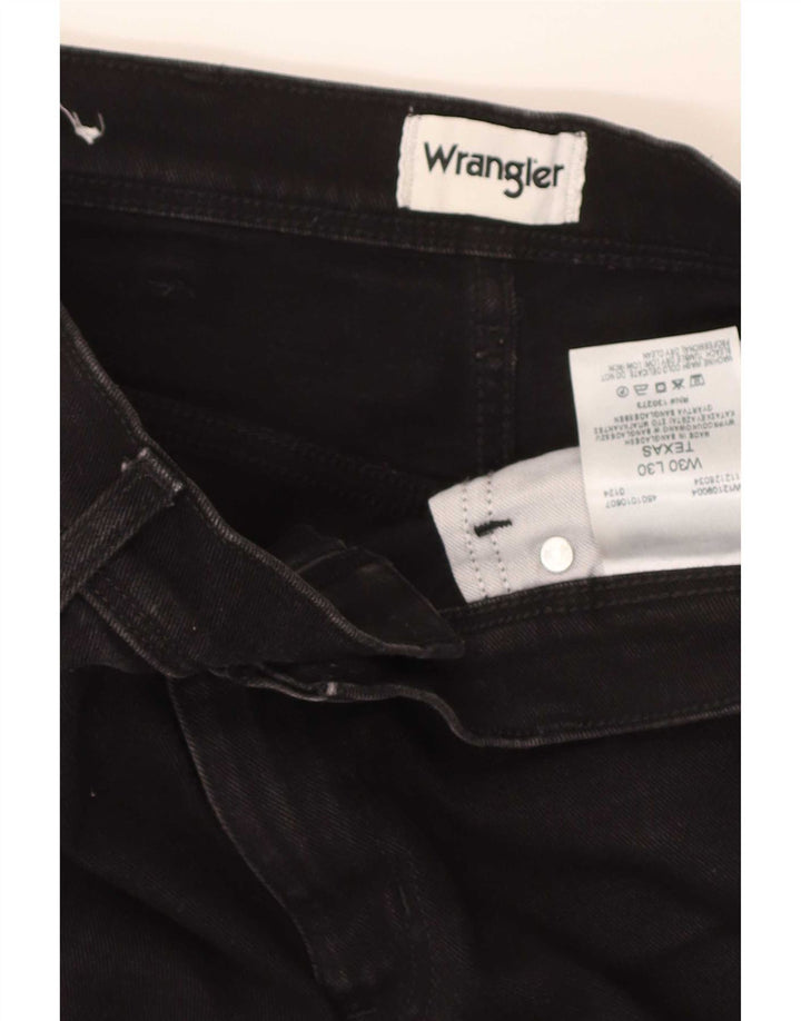 Męskie jeansy Wrangler Texas Straight W30 L30, czarne, bawełniane