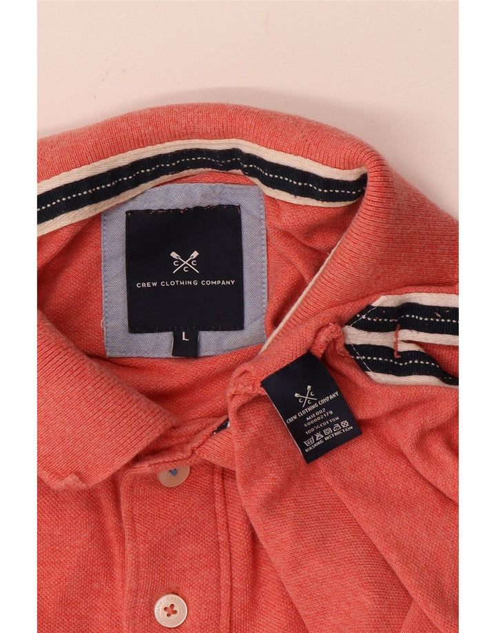 CREW CLOTHING Męska koszulka polo, duża, pomarańczowa, bawełniana
