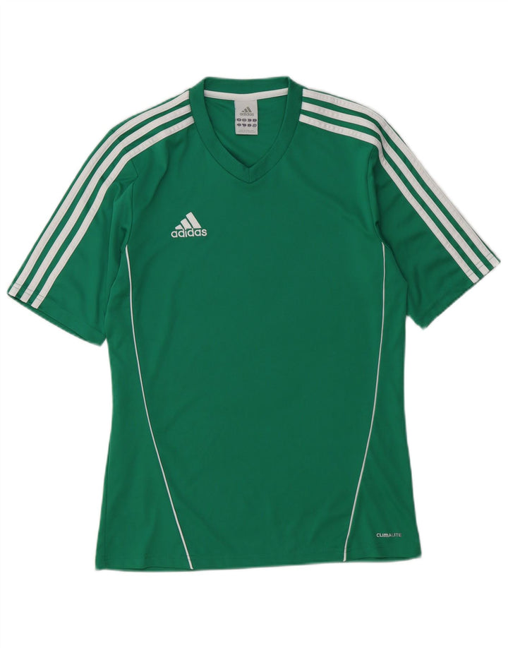 Adidas Męska koszulka Climalite Top, mała, zielona, poliestrowa