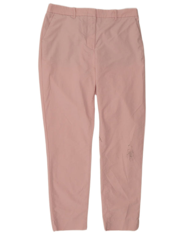 Marks & Spencer Damskie spodnie chino z wysokim stanem UK 12 Medium W30 L30 Różowe