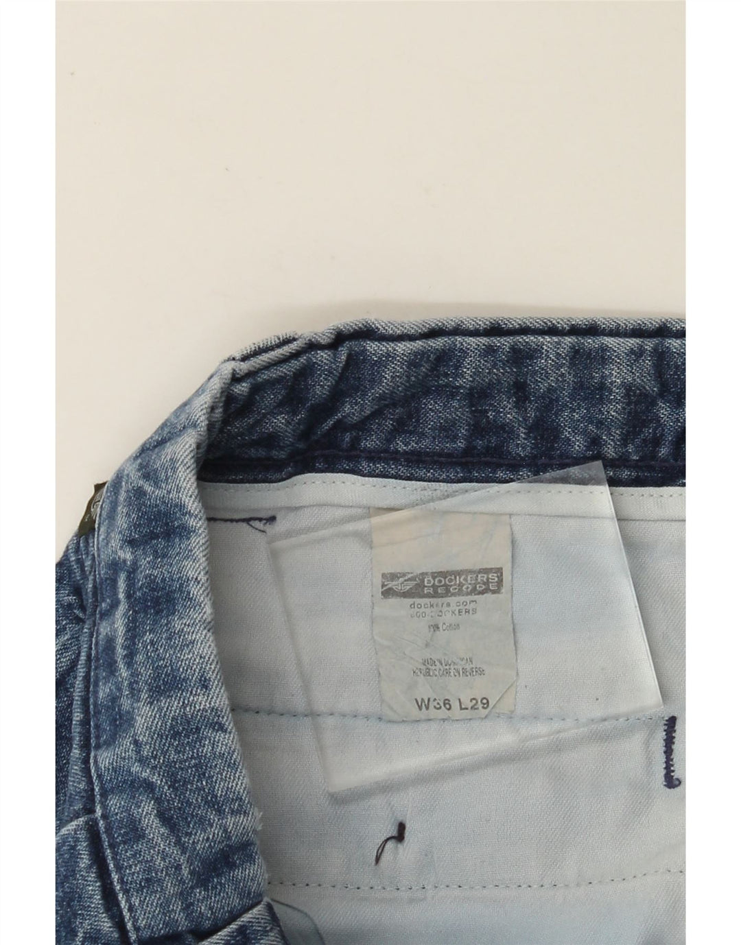 DOCKERS Męskie proste dżinsy W36 L29 Niebieskie bawełniane