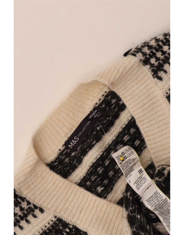 Marks & Spencer Męski podkoszulek z kamizelką, średni, złamanej bieli, geometryczny akryl