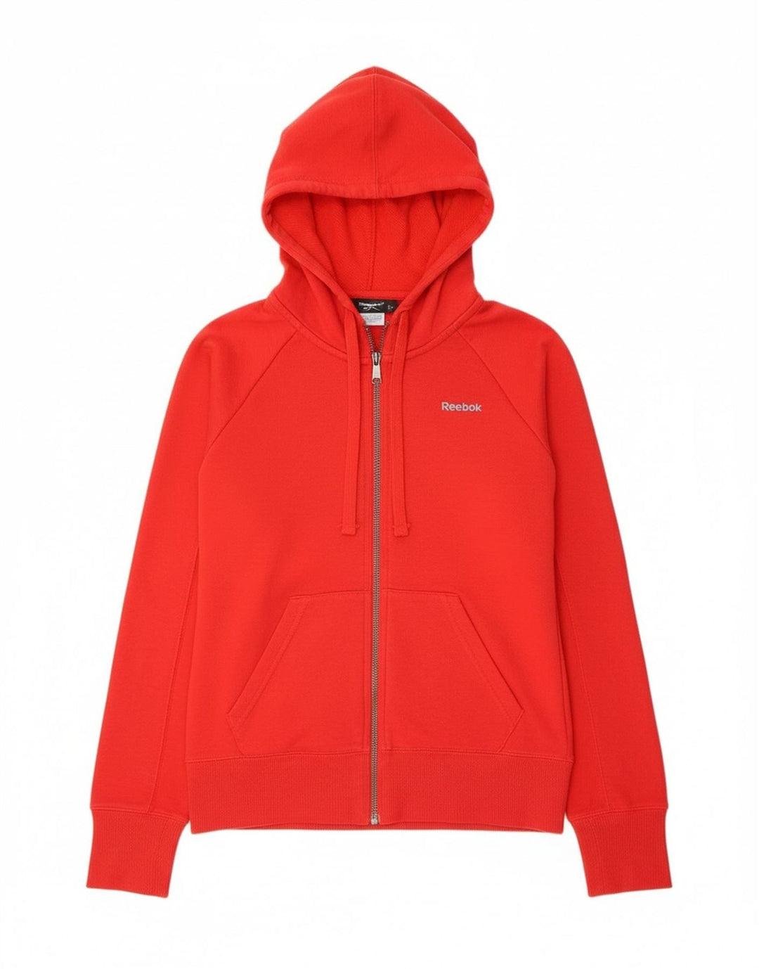 Damski sweter z kapturem i zamkiem Reebok UK 10, mały, czerwony