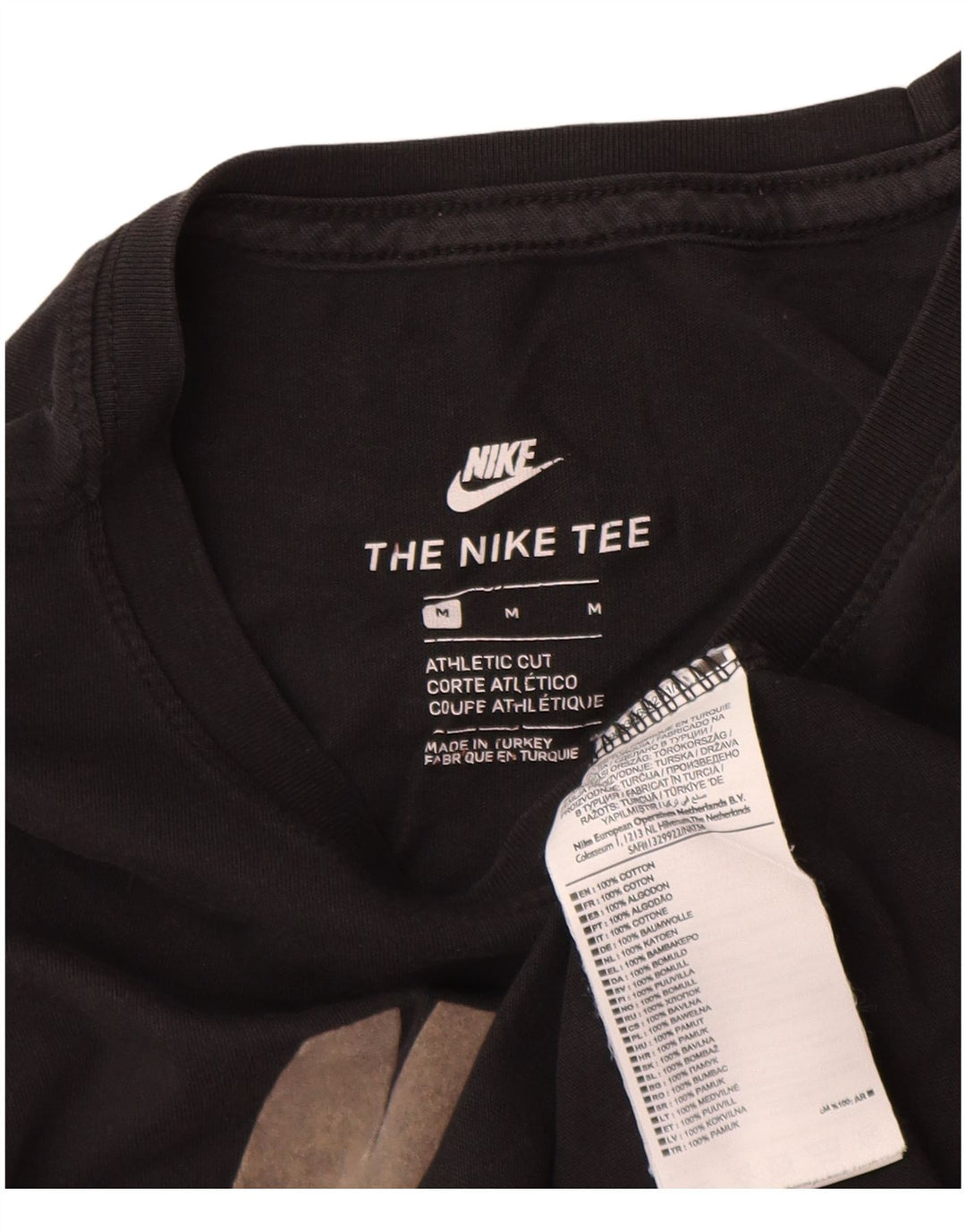 Męski T-shirt Nike o sportowym kroju z grafiką, średni czarny, bawełniany