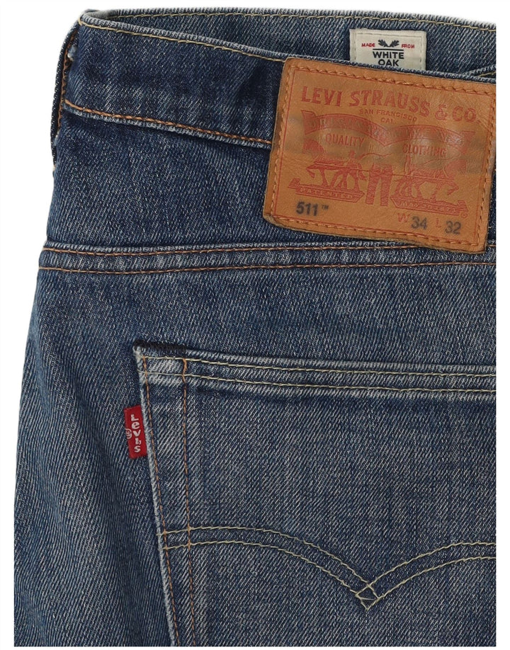Męskie jeansy Levi's 511 Slim W34 L32 Niebieska bawełna
