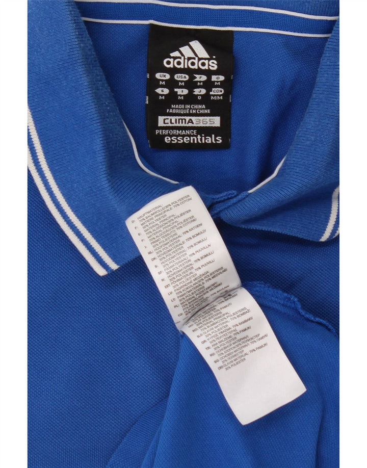 ADIDAS Mens Clima 365 Polo Shirt Medium Blue Cotton Vintage Adidas and Second-Hand Adidas from Messina Hembry 