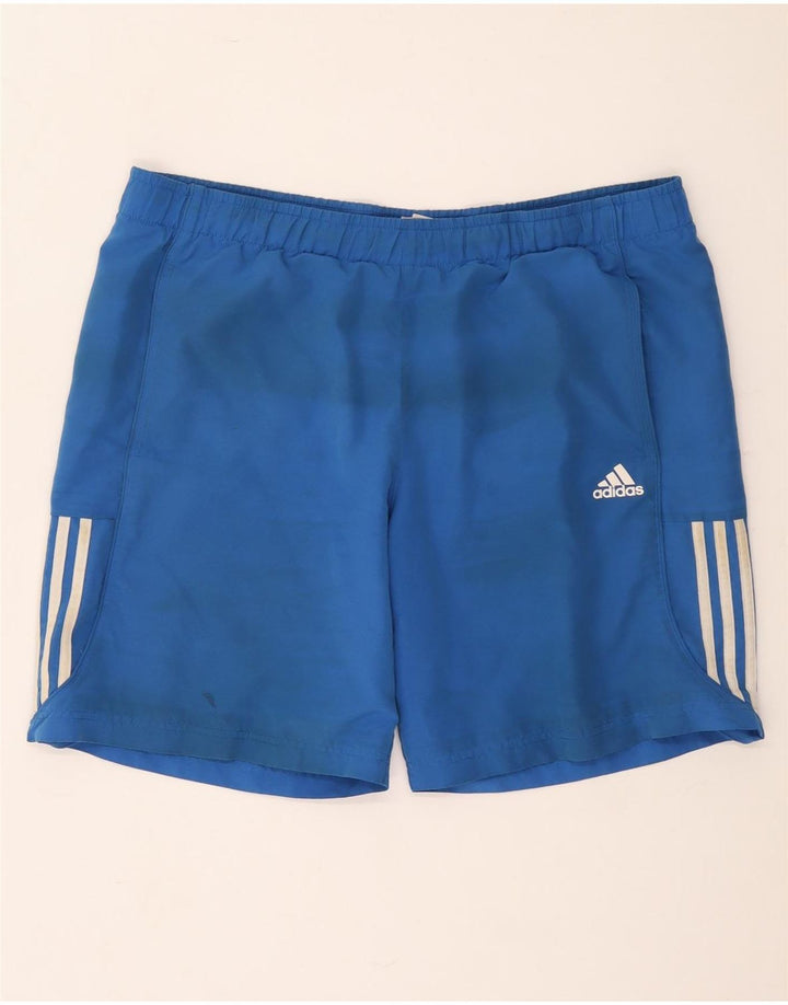 Męskie spodenki sportowe Adidas Climalite, duże, niebieskie, poliestrowe