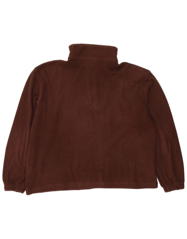 Damski sweter polarowy oversize z zamkiem błyskawicznym ELLESSE UK 12, średni brąz