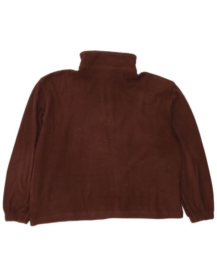 Damski sweter polarowy oversize z zamkiem błyskawicznym ELLESSE UK 12, średni brąz