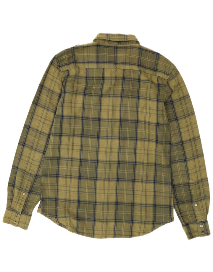 Męska koszula flanelowa Benetton, średnia khaki, bawełniana kratka