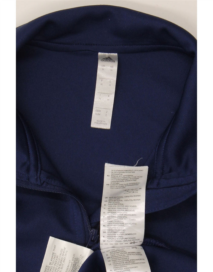 Męski dres ADIDAS Aeroready z zamkiem błyskawicznym na szyi, średni granatowy