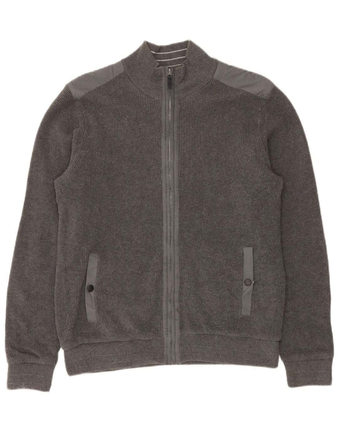 Męski sweter rozpinany Marks & Spencer Blue Harbor o regularnym kroju, średnioszary