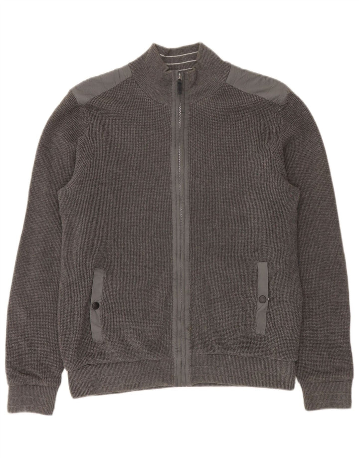 Męski sweter rozpinany Marks & Spencer Blue Harbor o regularnym kroju, średnioszary