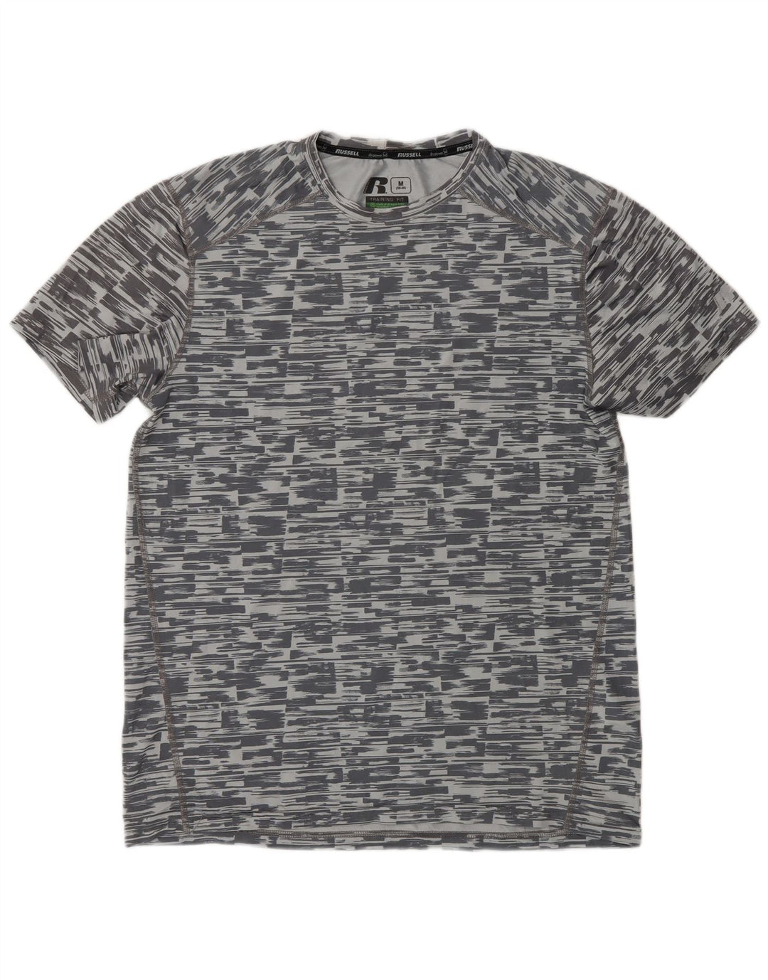 Męski T-shirt RUSSELL ATHLETIC Dri-Power Top w kolorze średnioszarym w prążki