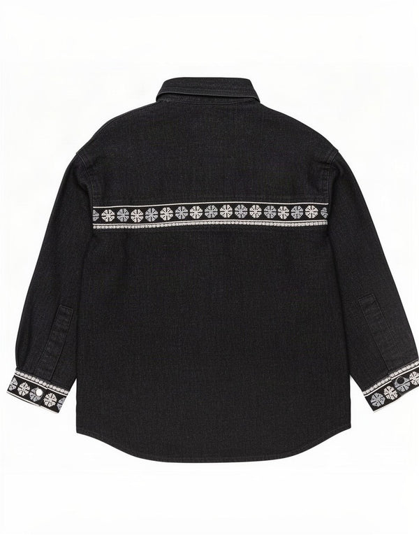 Damska koszula oversize Zara UK 14, średnia czarna, geometryczna bawełna