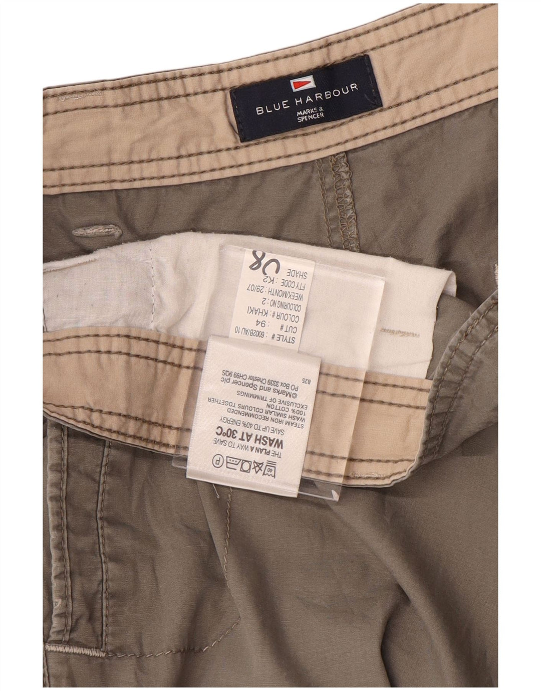 Męskie spodnie cargo Marks & Spencer Blue Harbor Straight Cargo W38 L31 szare