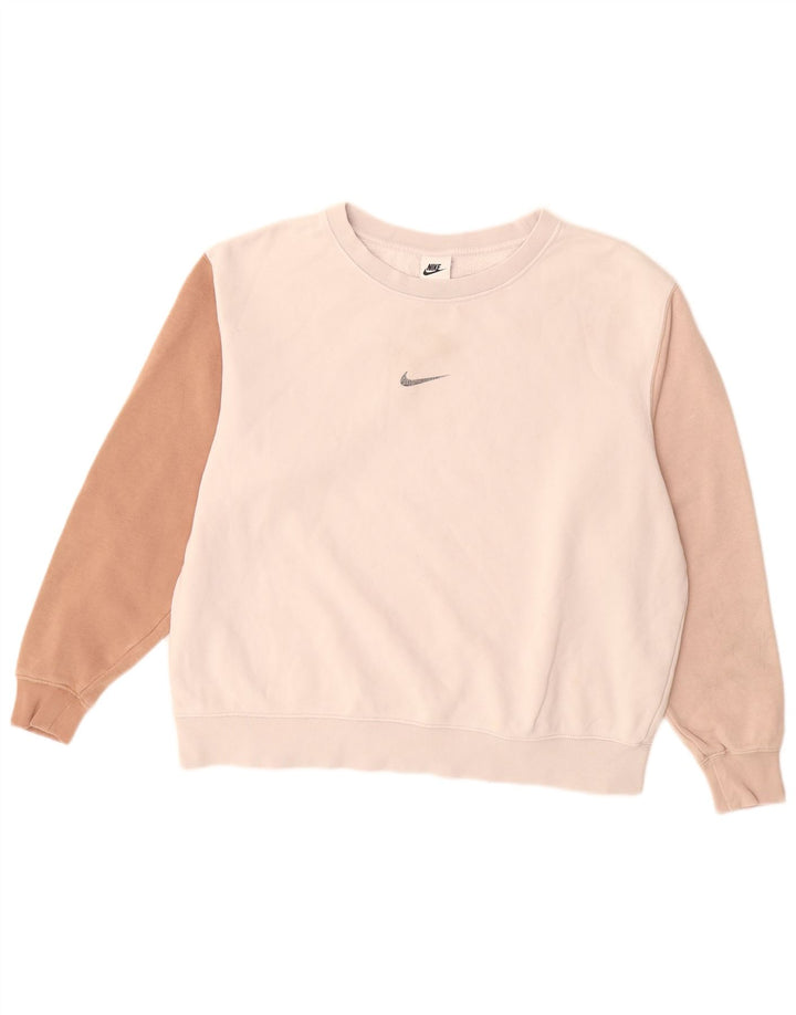Damska bluza dresowa Nike UK 14, bawełna w kolorze średniego beżu