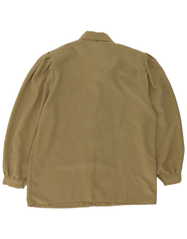 Damska bluzka koszulowa VINTAGE wiązana z przodu UK 18 XL Khaki