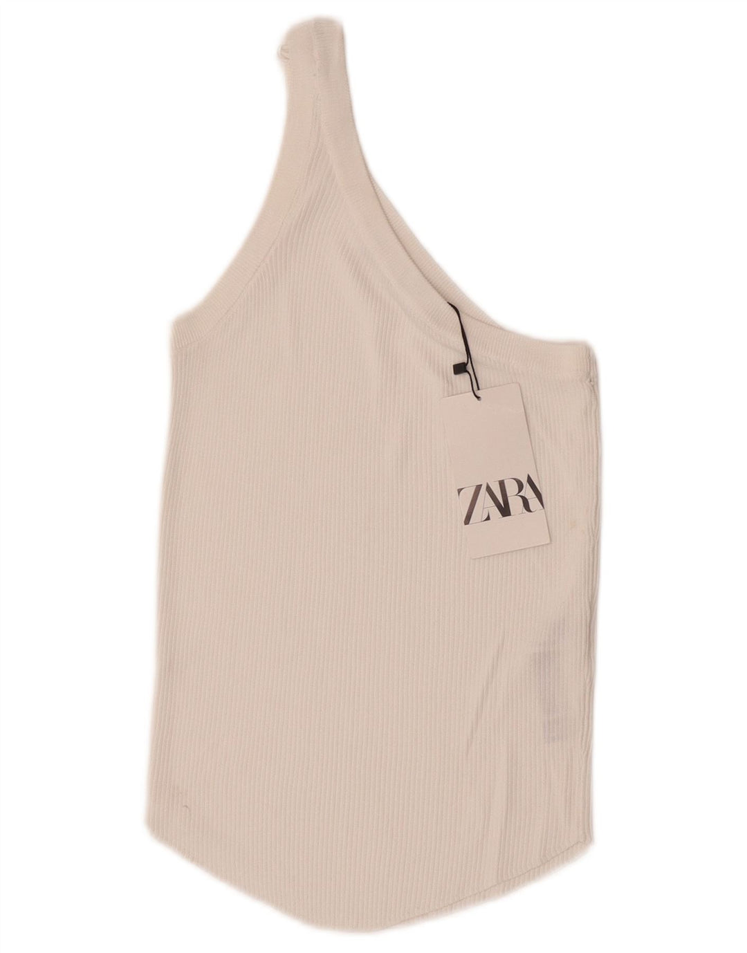 Damski top na jedno ramię Zara UK 12 Średnia biała wiskoza
