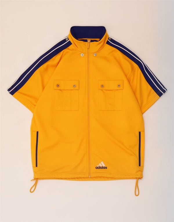 Adidas męska kurtka dresowa z krótkim rękawem UK 40/42 średnia żółta