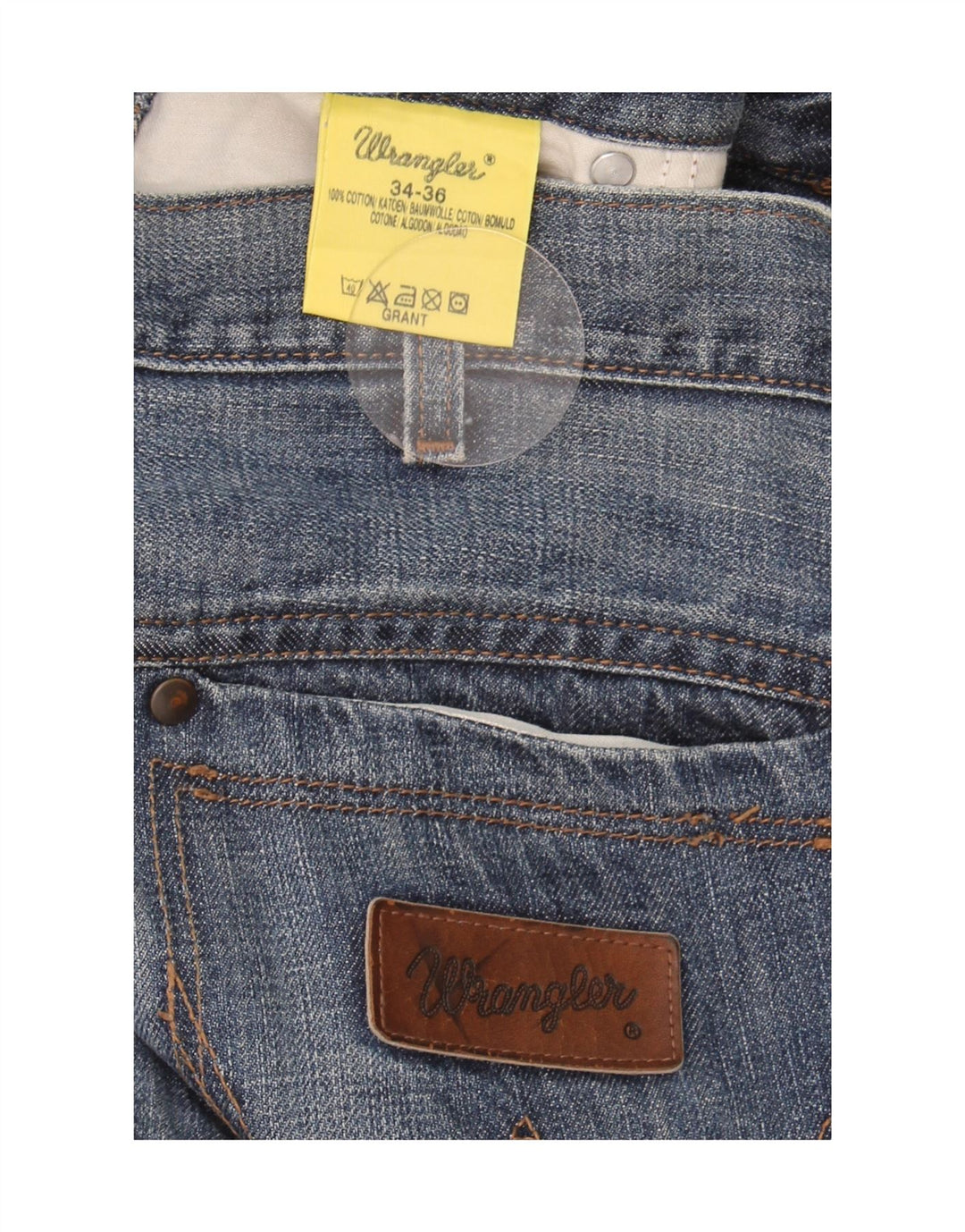 Męskie jeansy Wrangler Grant Straight W34 L36 Niebieskie bawełniane