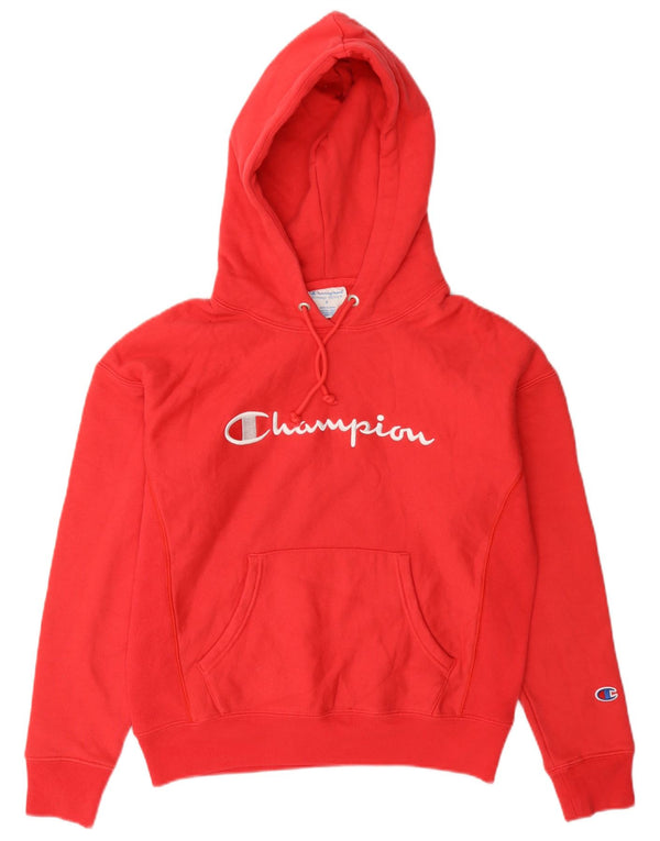 Damska bluza z kapturem Champion Reverse Weave Graphic UK 10 Small Red Cotton