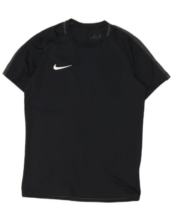 Męski T-shirt Nike Dri Fit Top, średni czarny poliester z blokami kolorów