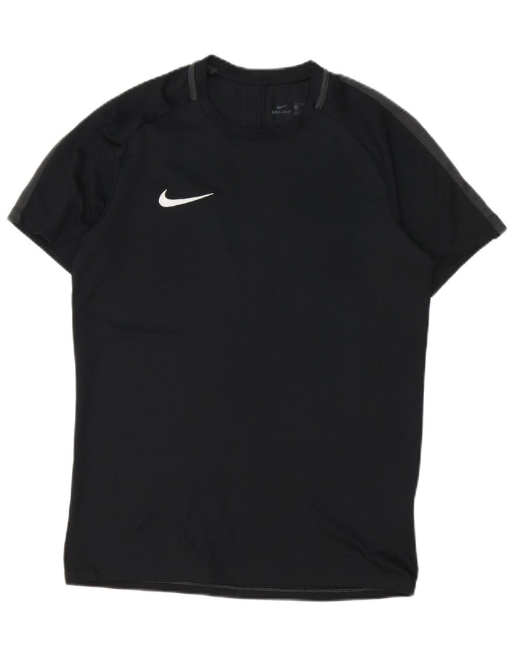 Męski T-shirt Nike Dri Fit Top, średni czarny poliester z blokami kolorów