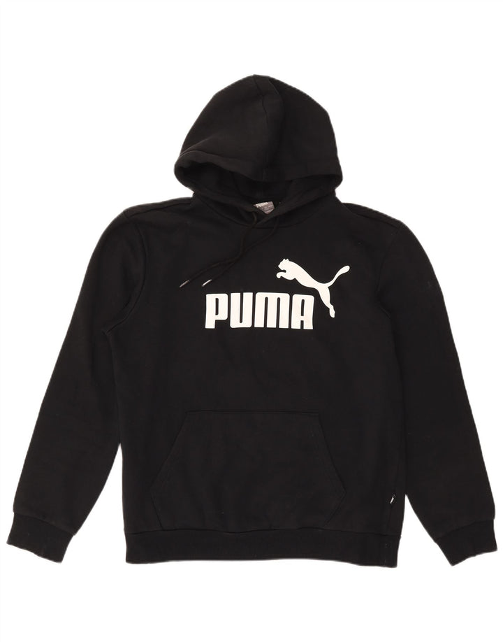 Męski sweter z kapturem i grafiką PUMA, średni czarny, bawełniany