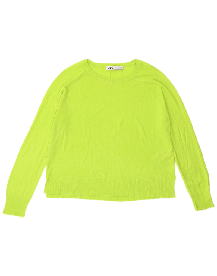Damski sweter oversize z dekoltem w łódkę Zara UK 10 Small Green Wiskoza