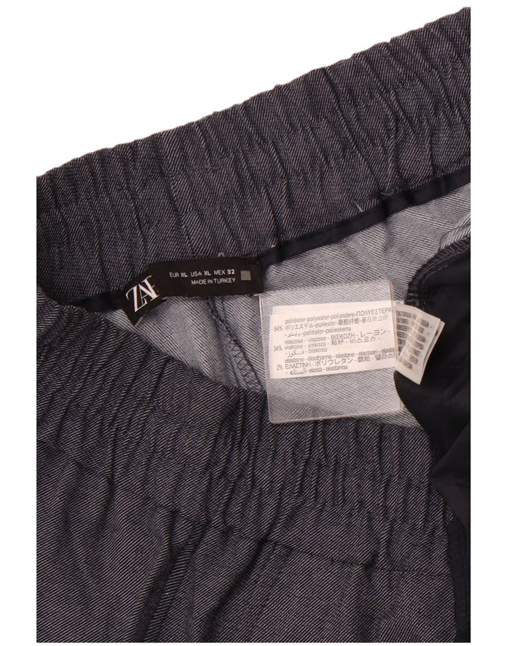 Damskie spodnie chino do biegania ZARA XL W32 L27 Szary poliester