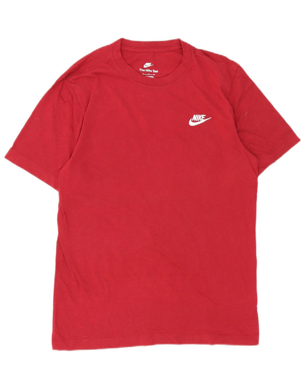 T-shirt męski Nike, mały, bordowy, bawełniany