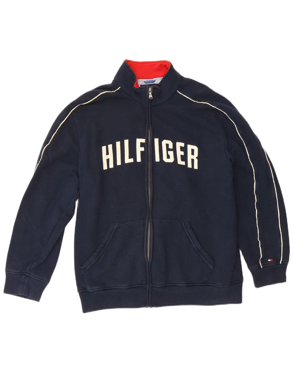 Męska kurtka dresowa Tommy Hilfiger z grafiką XL, granatowa, bawełniana