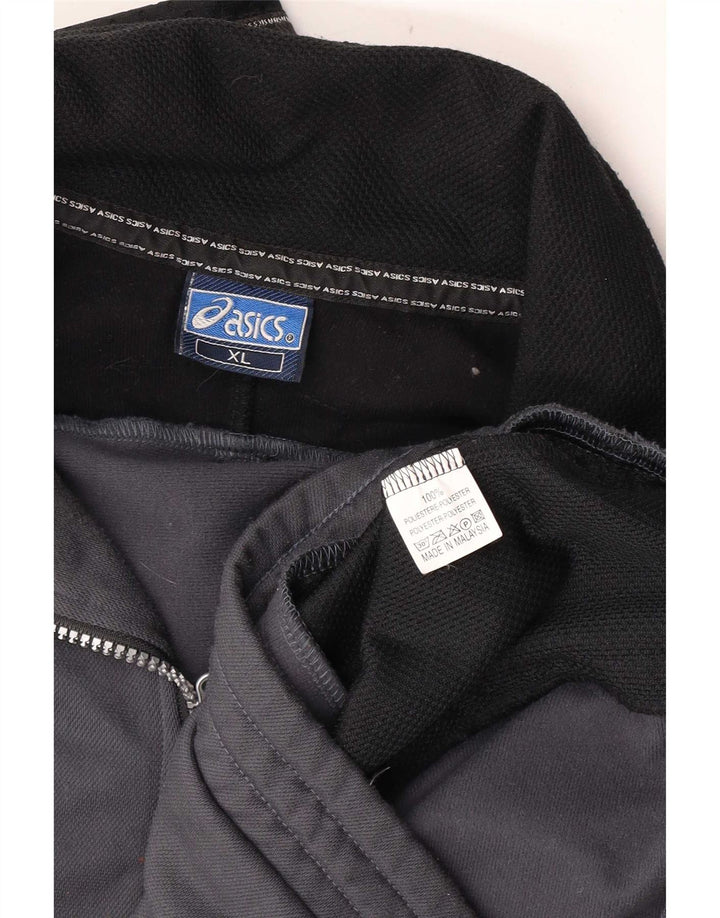 Męska kurtka dresowa Asics XL Szara, poliestrowa, z blokami kolorów, sportowa
