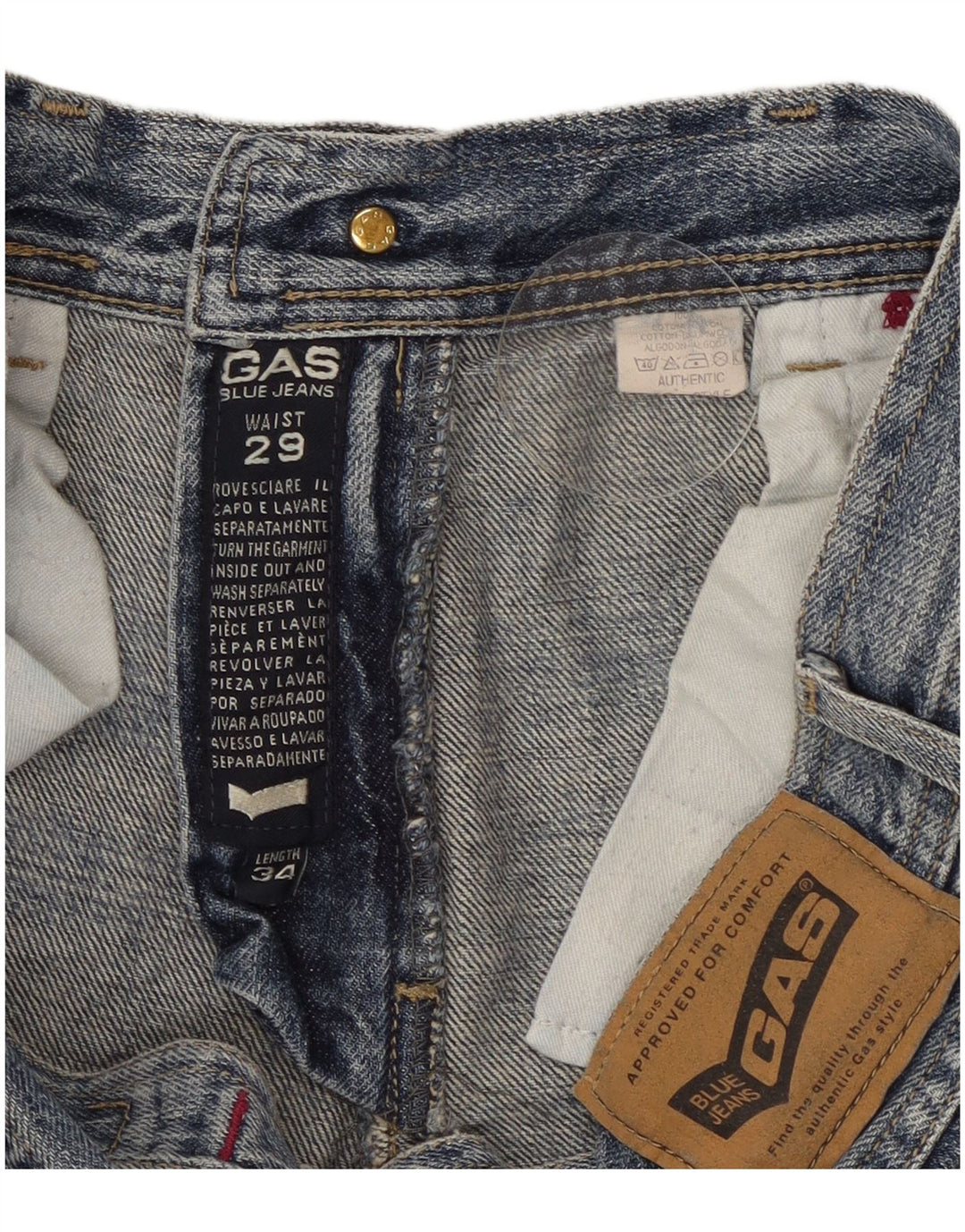 Damskie jeansy Bootcut Gas W29 L34 Niebieskie bawełniane