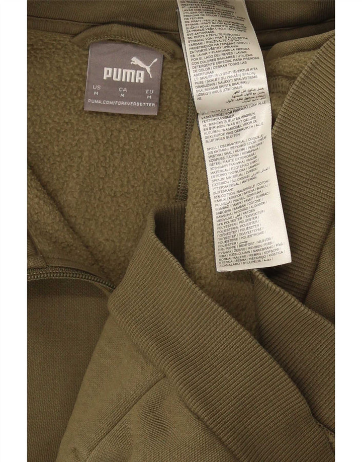 Męska kurtka dresowa Puma, średnia, bawełniana khaki w blokach kolorów