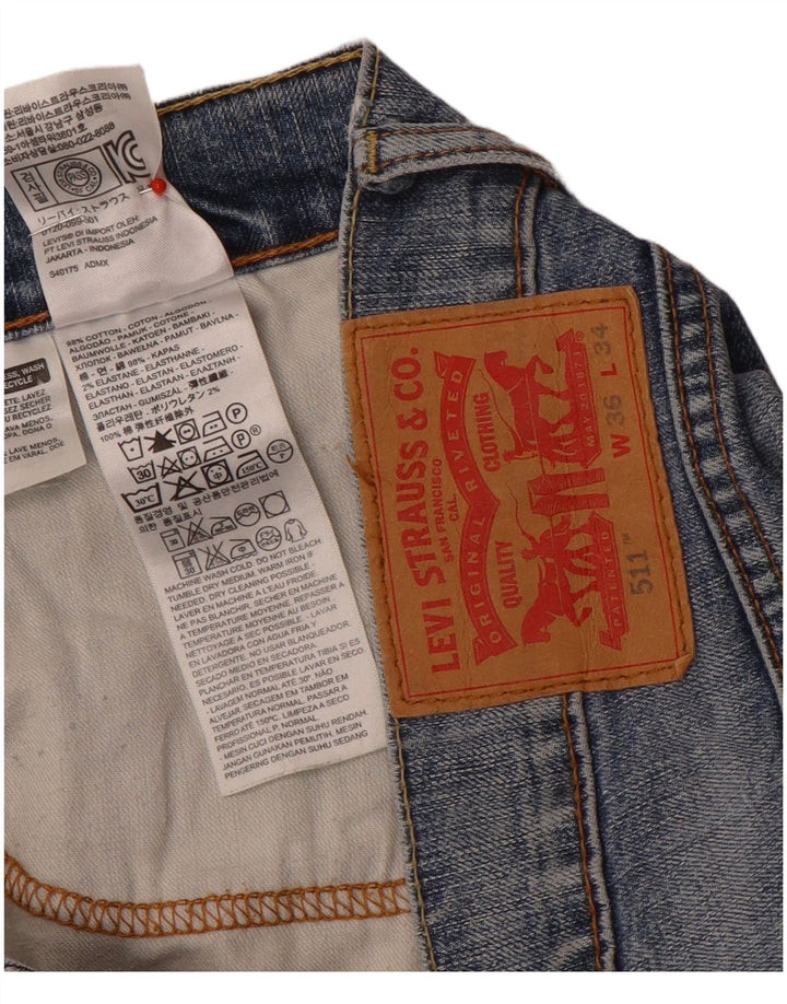 Męskie jeansy Levi's 511 Slim W36 L34 Niebieska bawełna