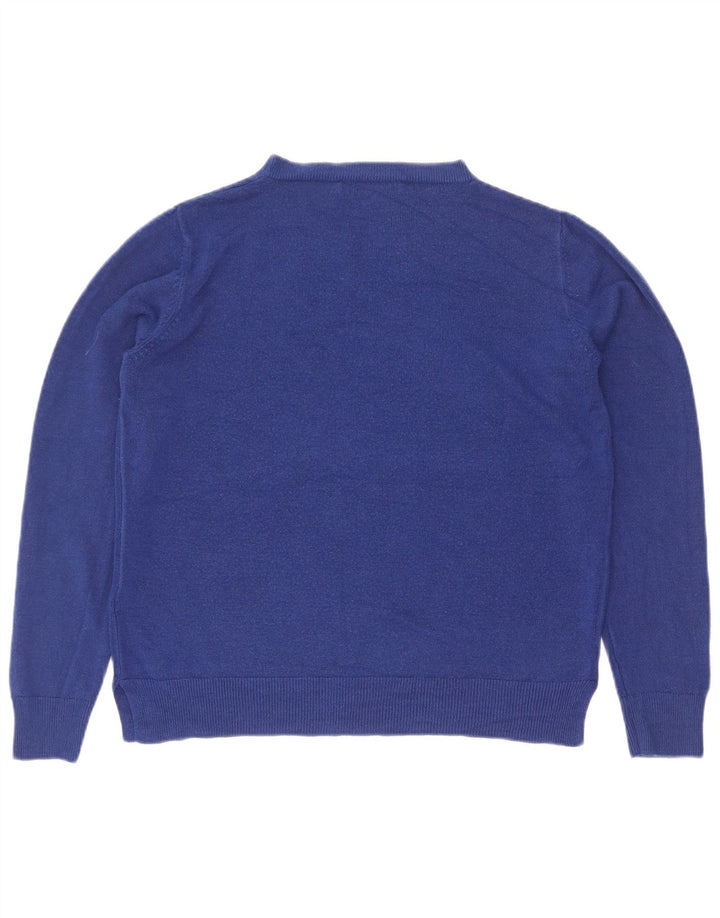Marks & Spencer Damski sweter z okrągłym dekoltem, UK 14, średni niebieski akryl