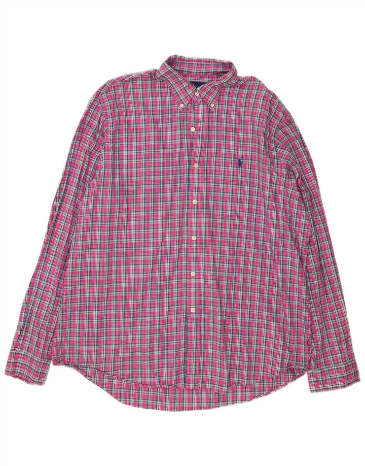 Koszula męska Ralph Lauren 2XL, bawełniana w różową kratkę
