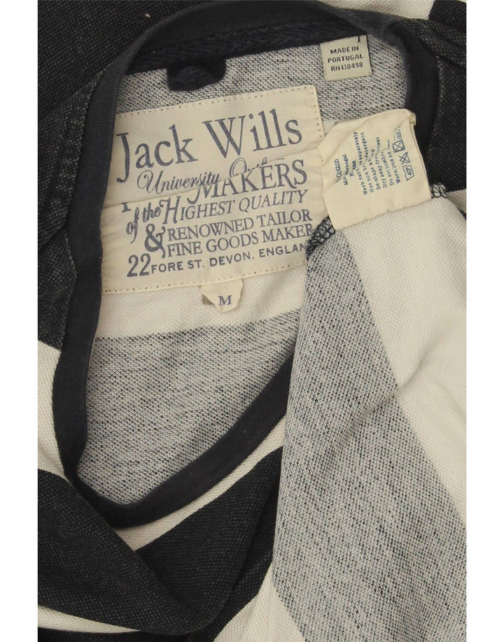 JACK WILLS Męski top z długim rękawem, bawełniany w średnie granatowe paski